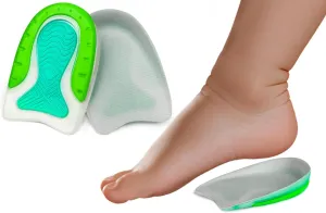Kid’s Heel Cups - Soft Silicone Heel Inserts for Pain Relief and Comfort, Fits Shoes Size 3-7, Ideal for Plantar Fasciitis and Growing Feet (Green, 2 Pairs Kid's Size 3-7 / Women 4-8)