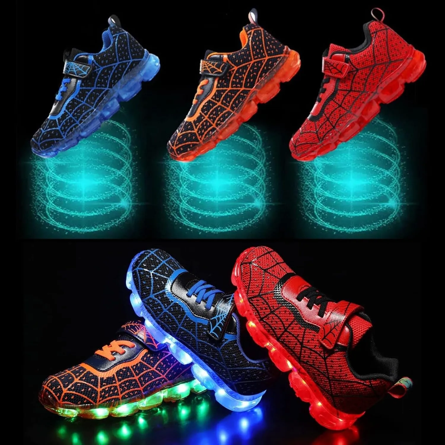 Kids LED Shoes Boys Girls Light Up Trainers Children USB Charging Flashing Sneakers Gift for Birthday Halloween Xmas