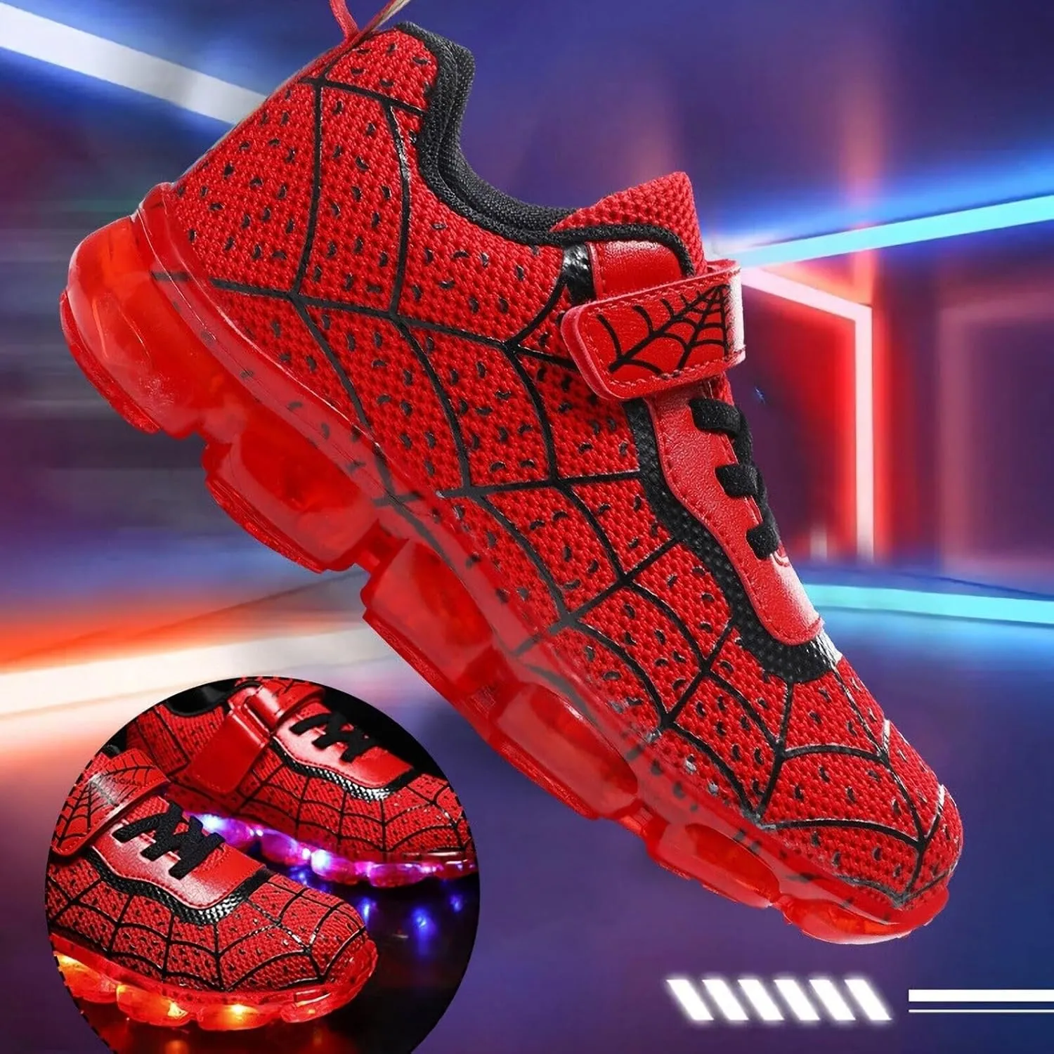 Kids LED Shoes Boys Girls Light Up Trainers Children USB Charging Flashing Sneakers Gift for Birthday Halloween Xmas