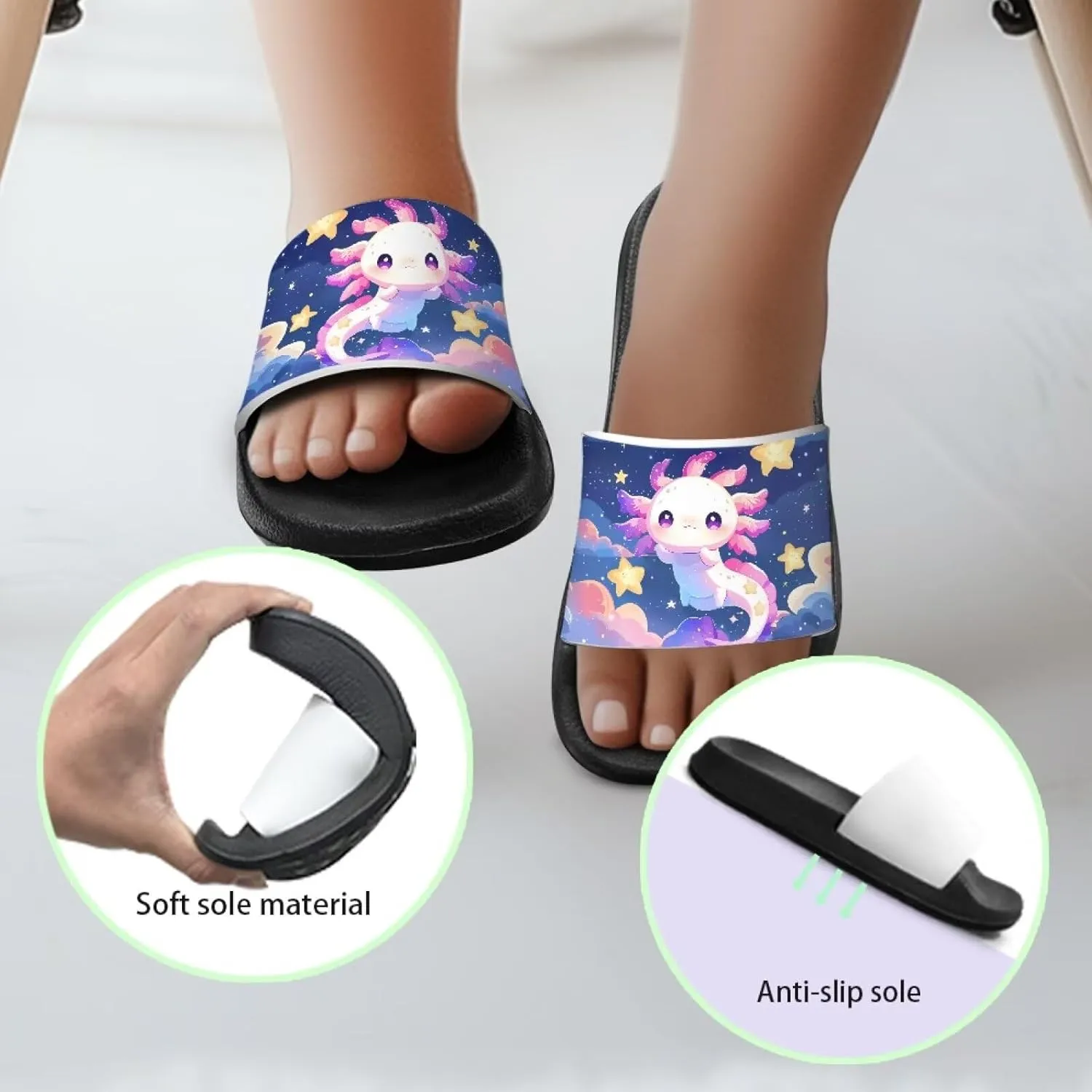 Kids Slide Sandals Waterproof Boys Slide-on Shoes Sandals for Girls