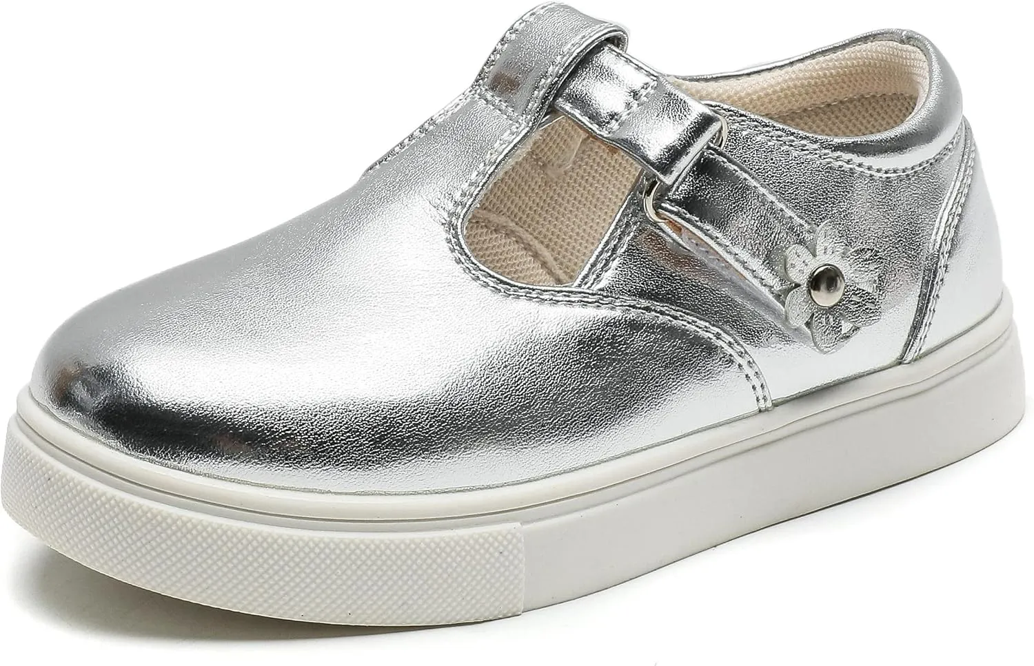 kkdom Toddler/Little Kid/Girls T-Strap Mary Jane Sneaker