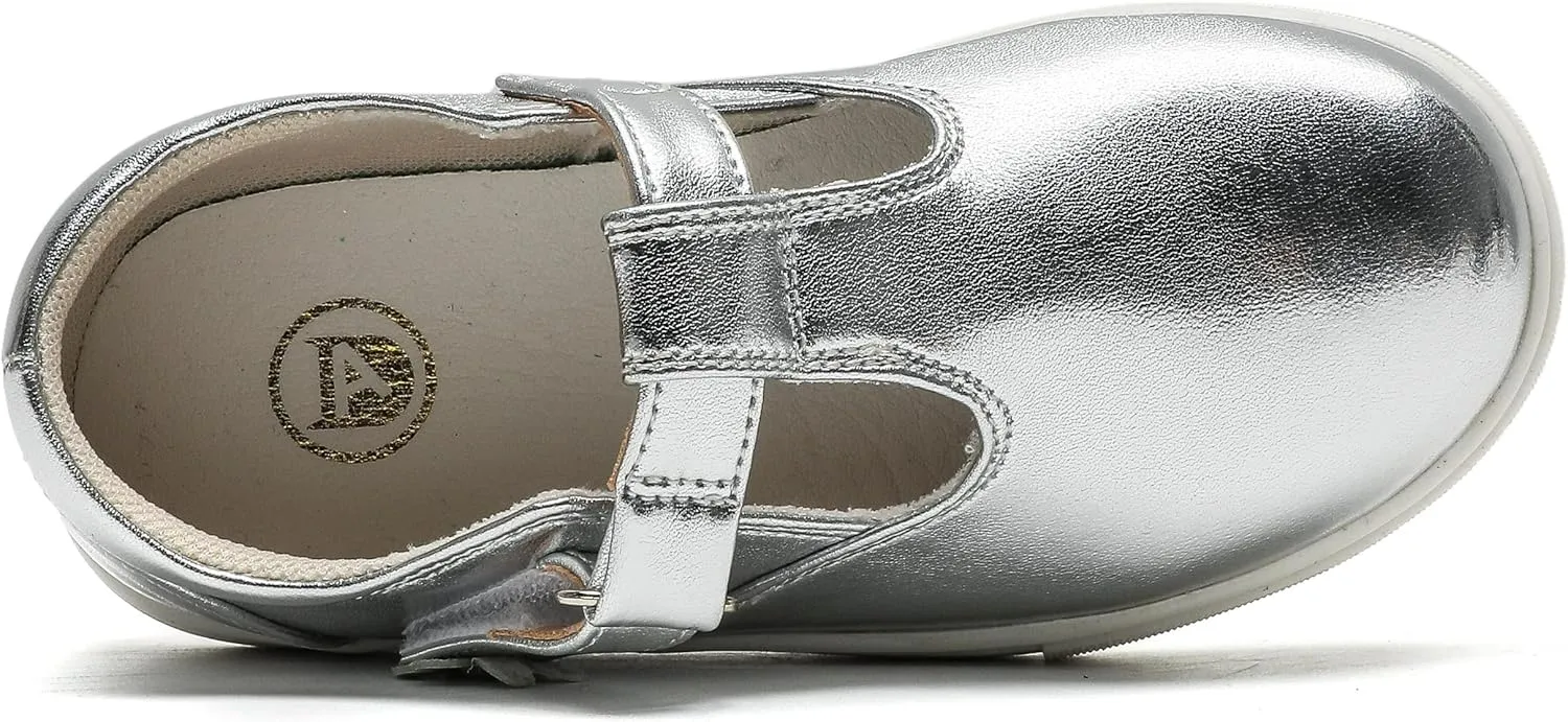 kkdom Toddler/Little Kid/Girls T-Strap Mary Jane Sneaker