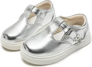kkdom Toddler/Little Kid/Girls T-Strap Mary Jane Sneaker