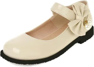 KOKOMOMO Womens Patent Leather Ballet Flats with Ankle Strap Bow Mary Janes