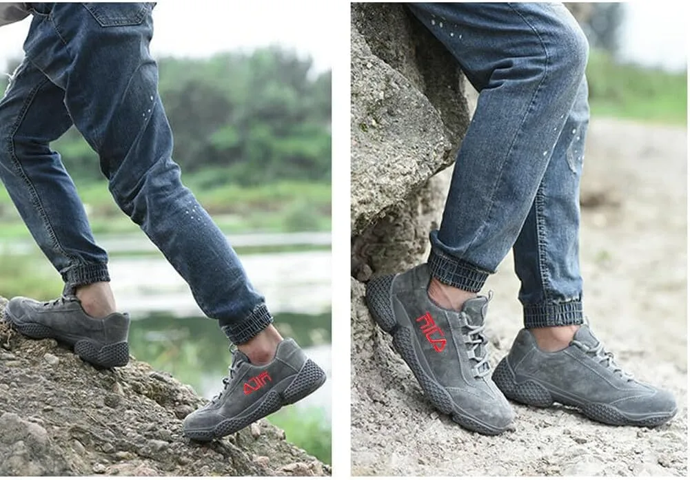 KUNWFNIX Steel Toe Sneakers for Men Women Lightweight Safety Shoes Comfortable Puncture Proof Slip On Composite Toe Work Shoes