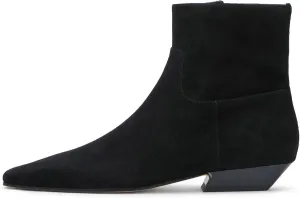 KysBloes Women Square Toe Ankle Boots Low Heel Booties Flats Winter Shoes Comfortable Side Zip Short Boots