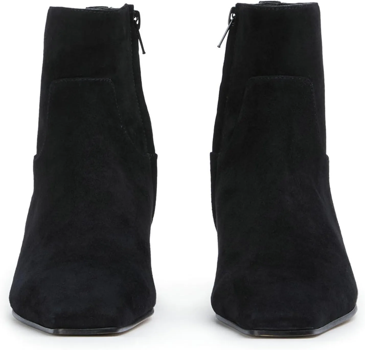 KysBloes Women Square Toe Ankle Boots Low Heel Booties Flats Winter Shoes Comfortable Side Zip Short Boots