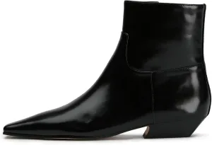 KysBloes Women Square Toe Ankle Boots Low Heel Booties Flats Winter Shoes Comfortable Side Zip Short Boots