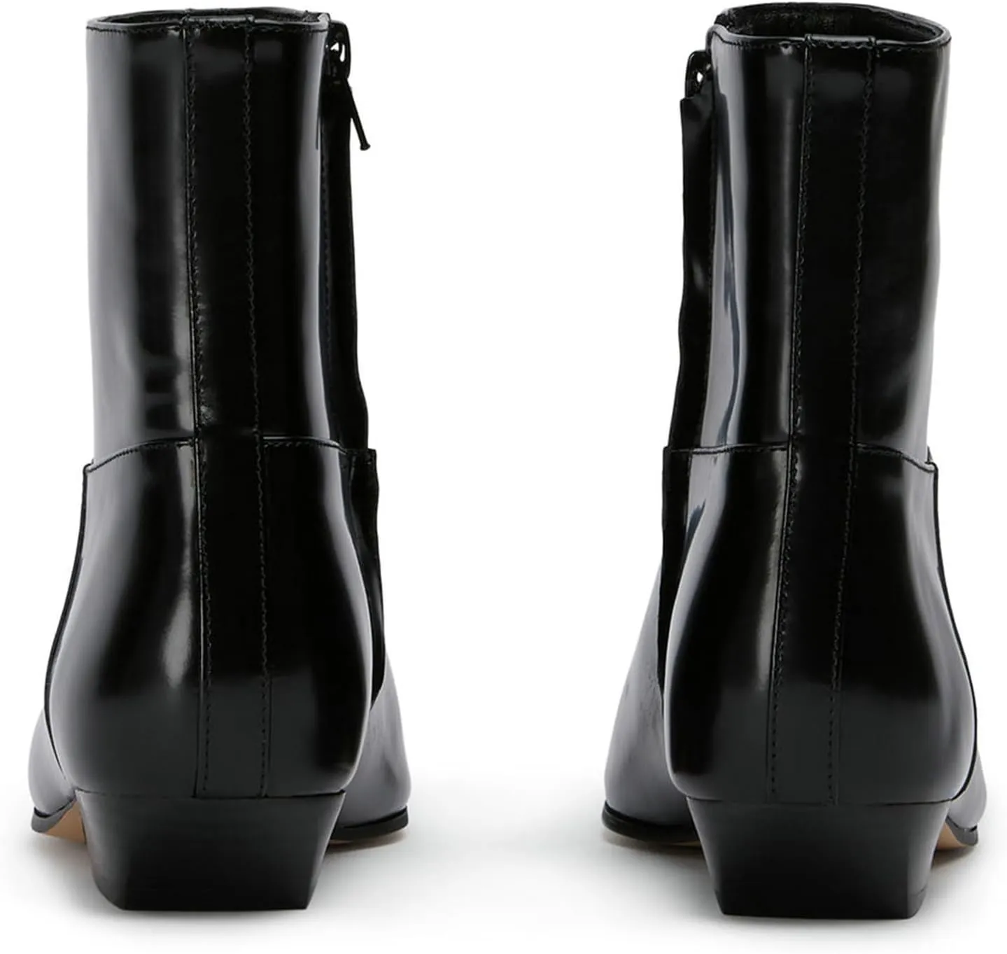 KysBloes Women Square Toe Ankle Boots Low Heel Booties Flats Winter Shoes Comfortable Side Zip Short Boots
