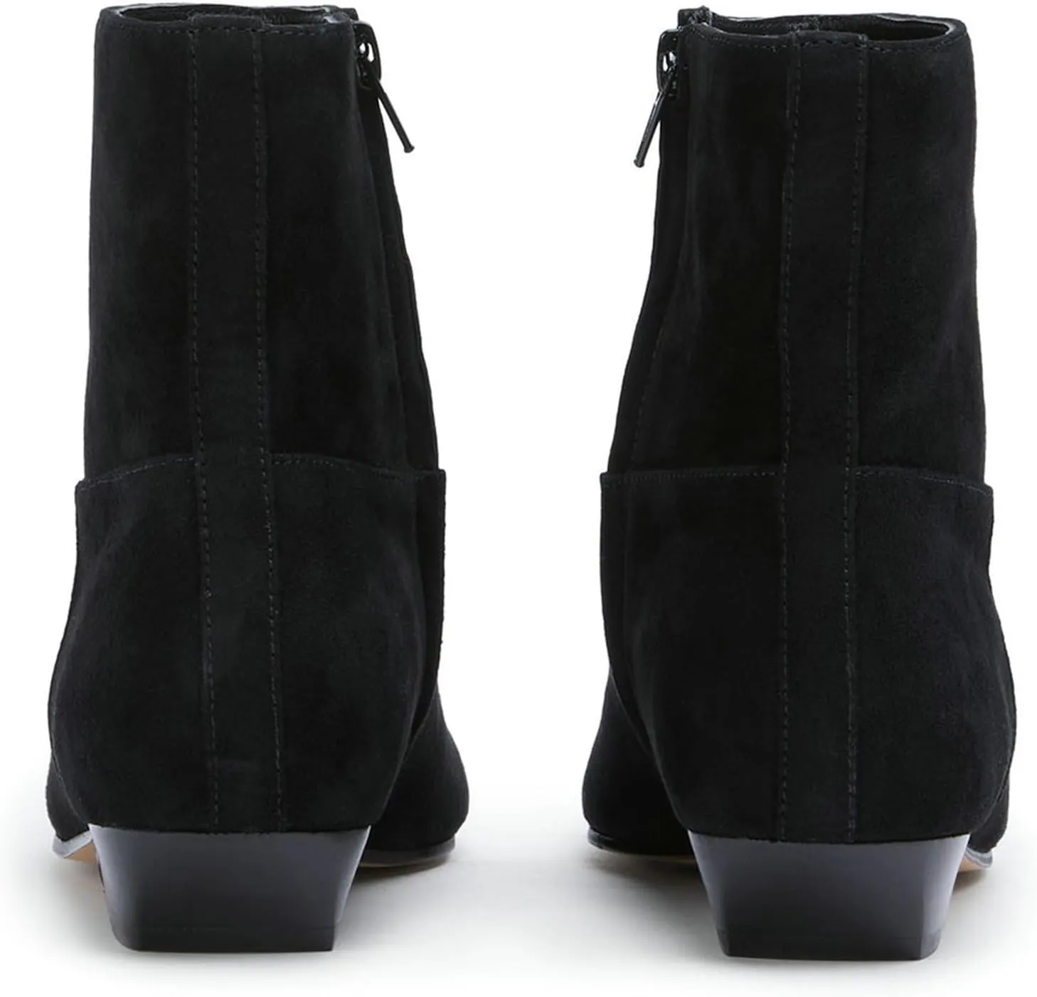 KysBloes Women Square Toe Ankle Boots Low Heel Booties Flats Winter Shoes Comfortable Side Zip Short Boots