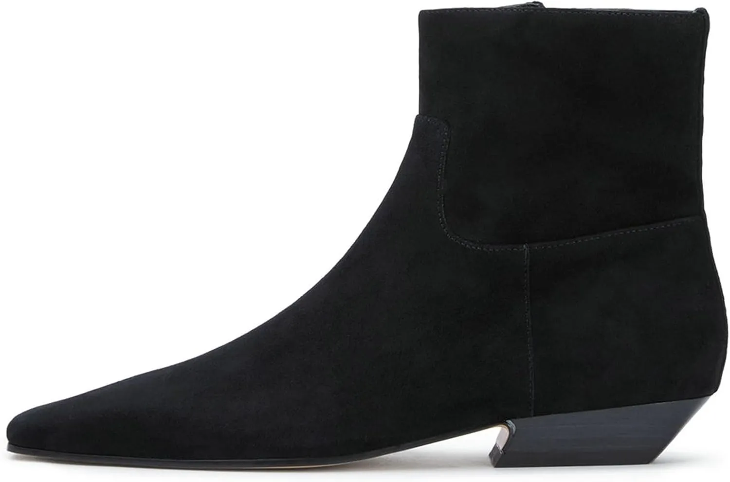 KysBloes Women Square Toe Ankle Boots Low Heel Booties Flats Winter Shoes Comfortable Side Zip Short Boots