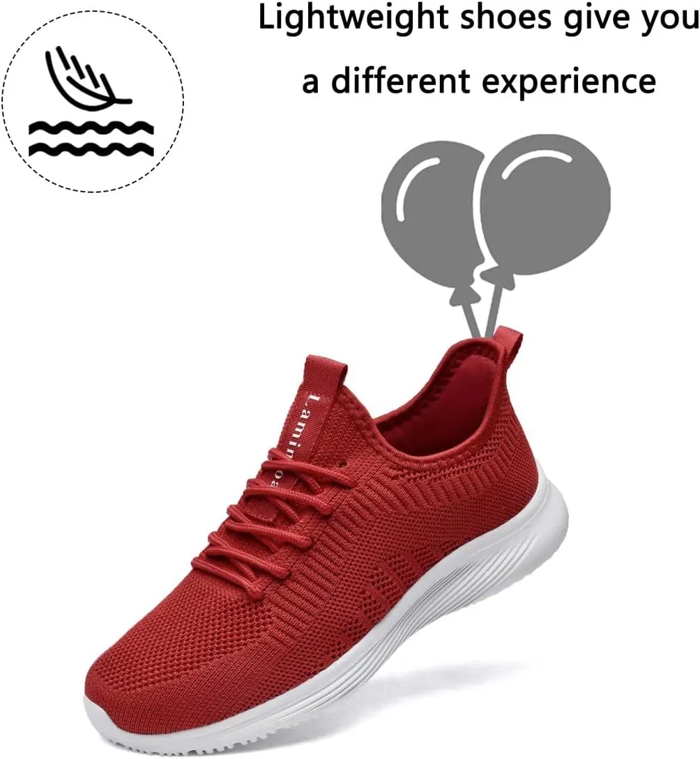 Lamincoa Womens Walking Shoes Slip On Lightweight Memory Foam Cheer Sneakers for Tennis Gym Running Workout Yoga