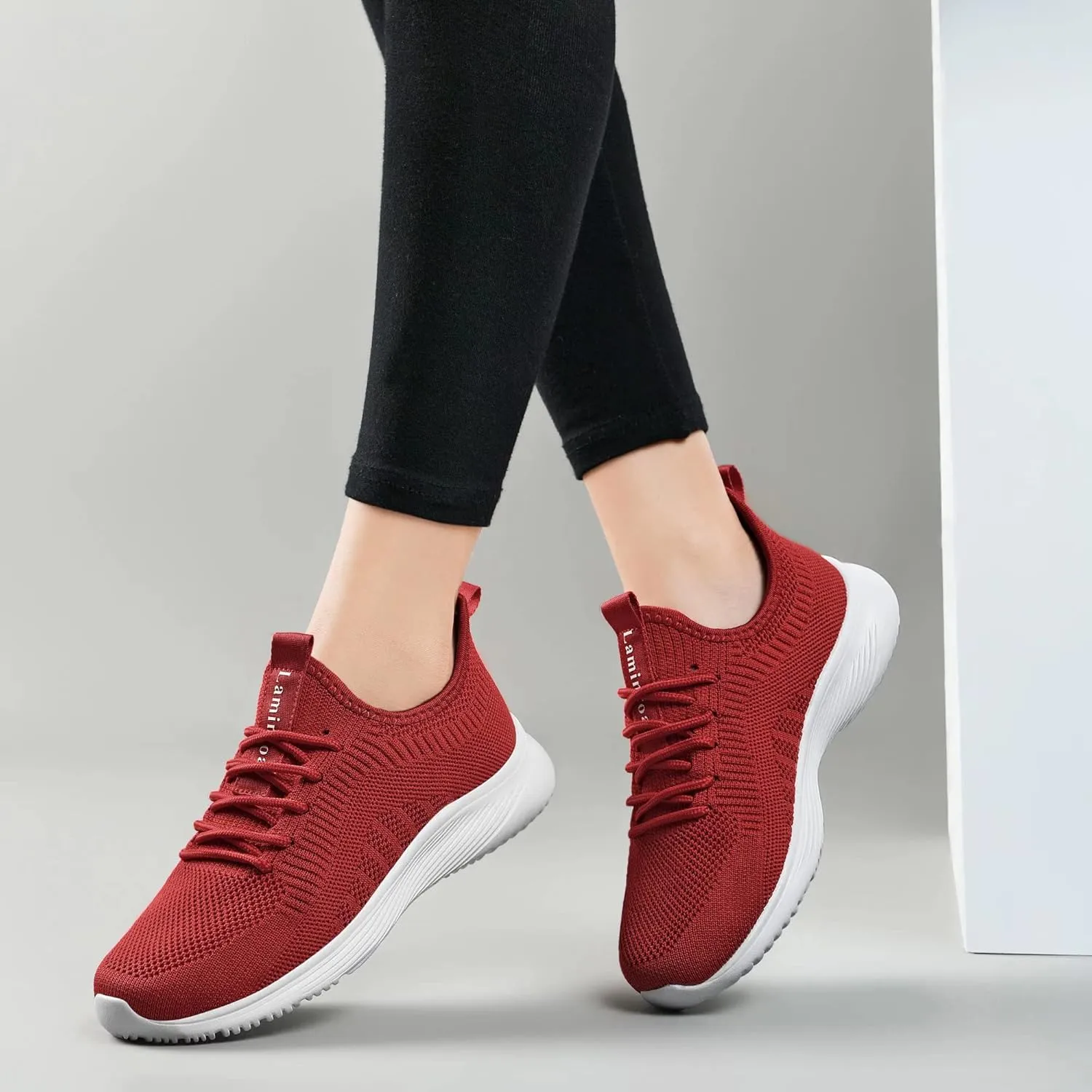 Lamincoa Womens Walking Shoes Slip On Lightweight Memory Foam Cheer Sneakers for Tennis Gym Running Workout Yoga