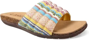 Lamo Women's Clea Slides Sandals – Lightweight Rubber and Cork Outsole, Breathable Textile and Suede Upper, All-Day Comfort and Style – Women's Slip-On Slides for women