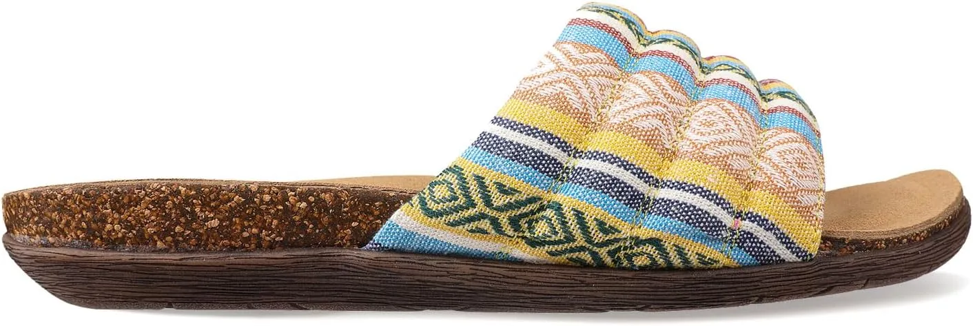 Lamo Women's Clea Slides Sandals – Lightweight Rubber and Cork Outsole, Breathable Textile and Suede Upper, All-Day Comfort and Style – Women's Slip-On Slides for women