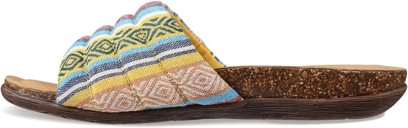 Lamo Women's Clea Slides Sandals – Lightweight Rubber and Cork Outsole, Breathable Textile and Suede Upper, All-Day Comfort and Style – Women's Slip-On Slides for women