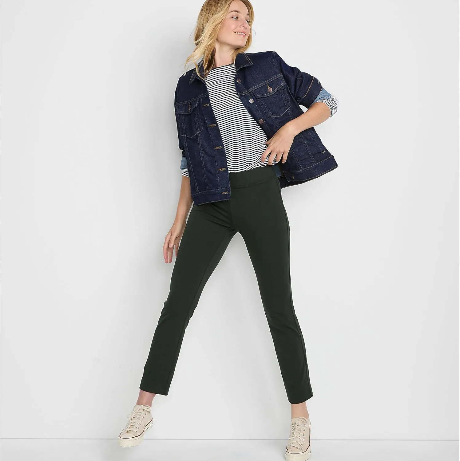 Lands' End Women's Starfish Mid Rise Slim Leg Pants