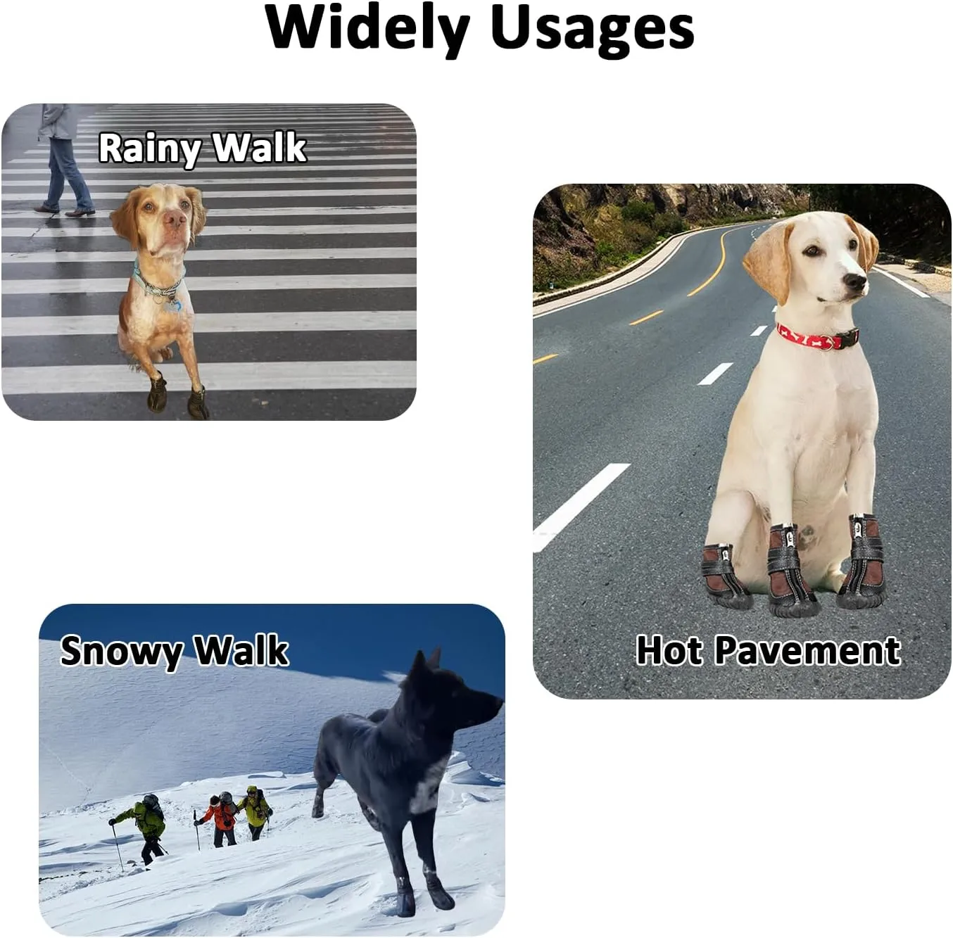 Large Big Dog PU Leather Sport Shoes Winter Waterproof Pet Dog Puppy Boots Non-Slip Pitbull Golden Retriever Rain Shoes (11(Width 2.7inch), Brown