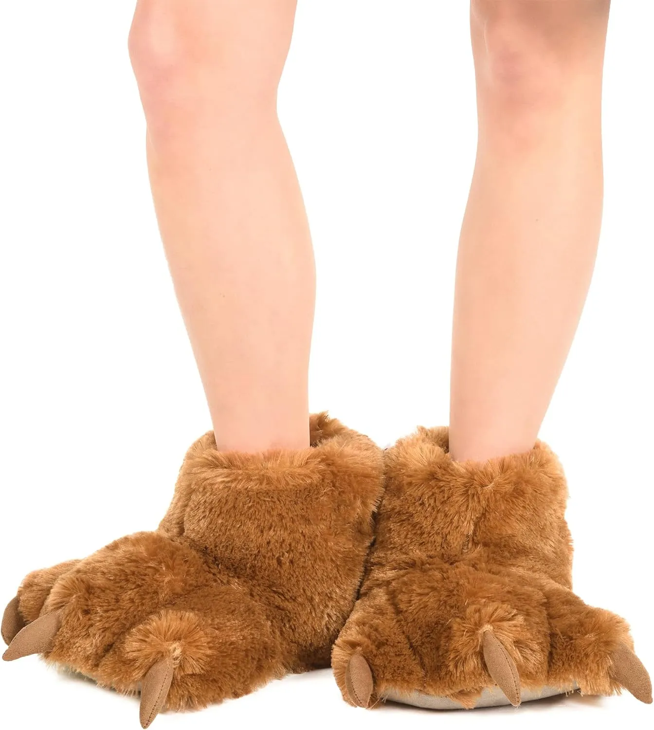 Lazy One Animal Paw Slippers for Kids and Adults, Fun Costume for Kids, Cozy Furry Slippers