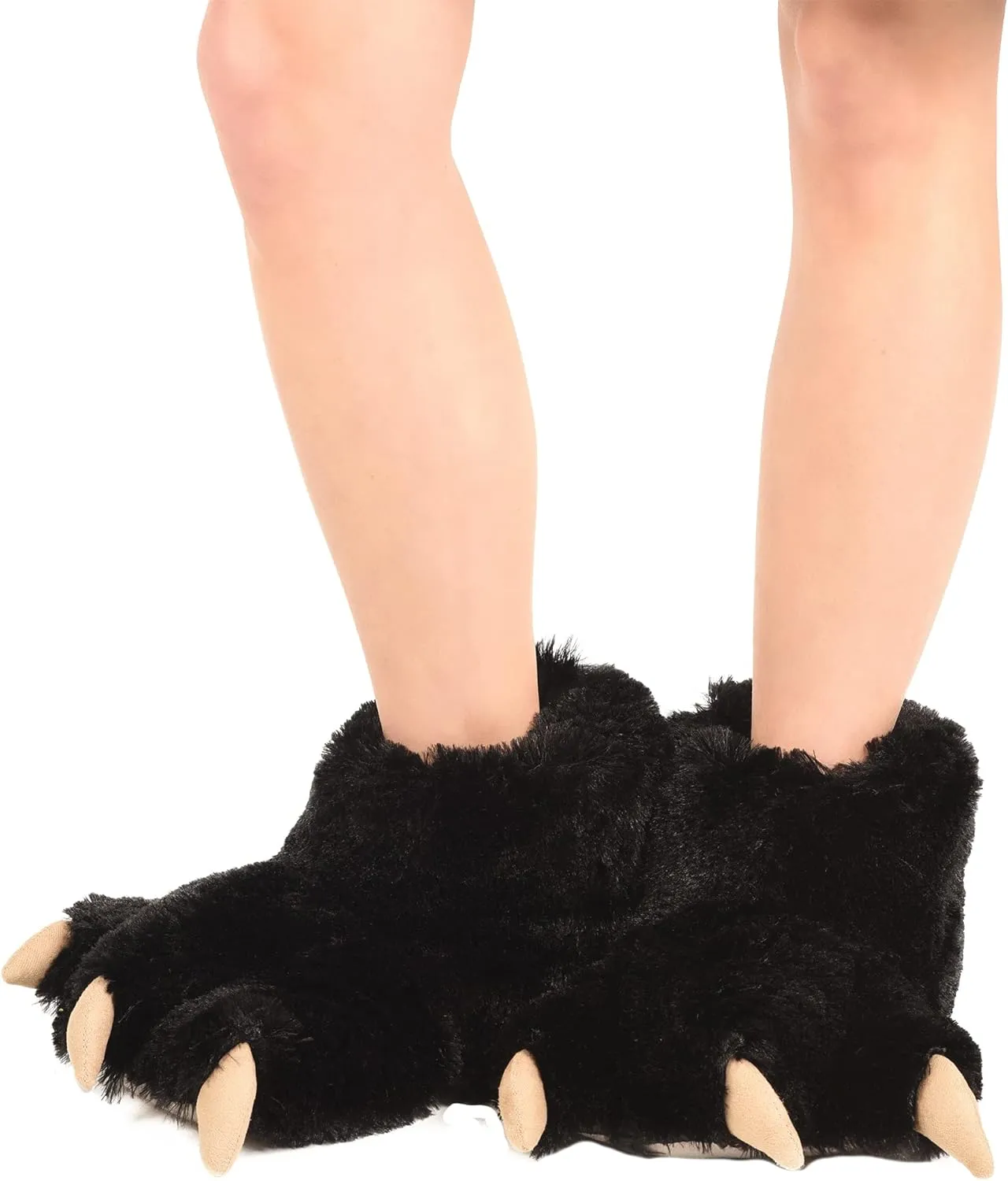Lazy One Animal Paw Slippers for Kids and Adults, Fun Costume for Kids, Cozy Furry Slippers