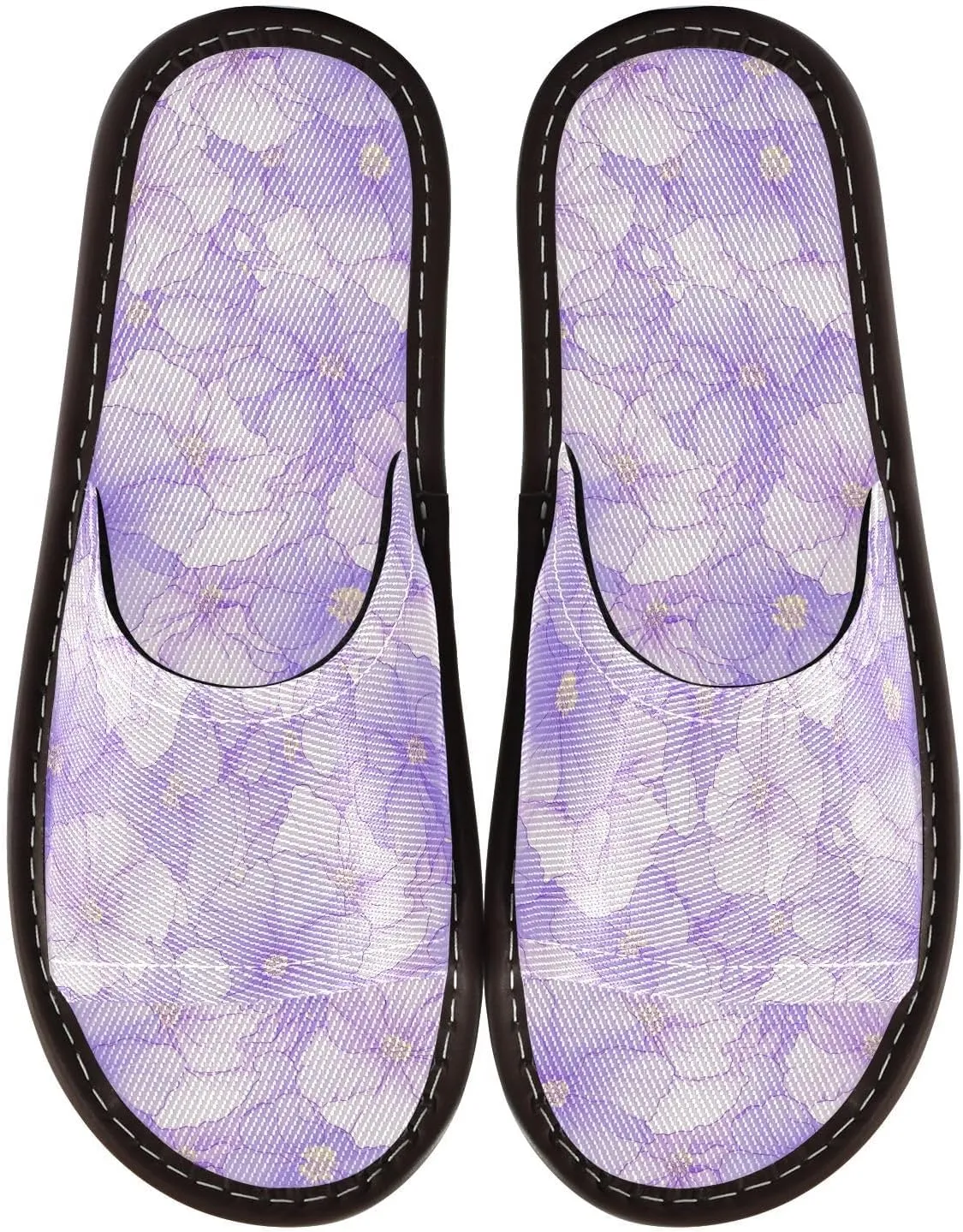 Light Lavender Florals Womens Travel Slippers Breathable Slides Sandals for Outdoor Beach Outdoor