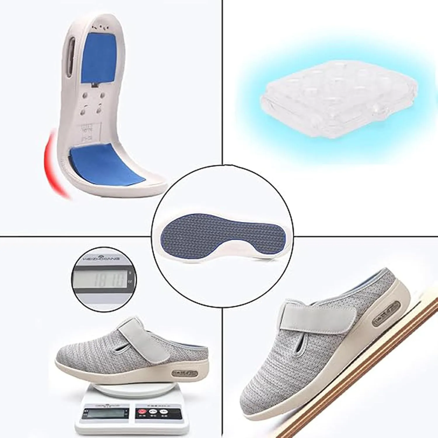 Lightweight Elderly Shoes, Non-Slip Walking Sneakers, Wide Shoes with Adjustable Closure, Comfy Casual Slippers, Ideal for Diabetes, Edema, Plantar Fasciitis and Swollen Feet