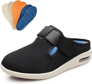 Lightweight Elderly Shoes, Non-Slip Walking Sneakers, Wide Shoes with Adjustable Closure, Comfy Casual Slippers, Ideal for Diabetes, Edema, Plantar Fasciitis and Swollen Feet