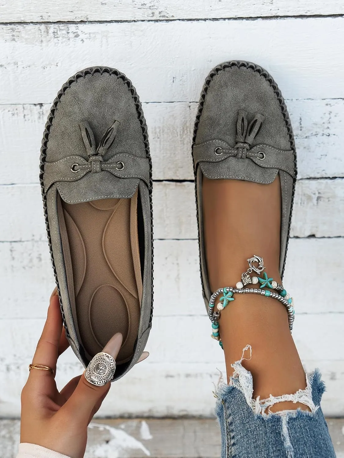Loafers for Women Business Casual Flats Shoes Comfortable Lightweight Penny Loafers Slip On Work Flats Dress Shoes