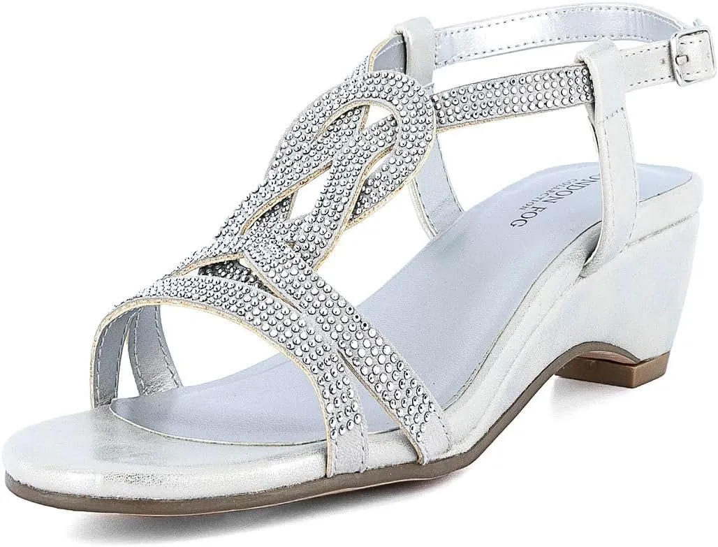 LONDON FOG Womens Macey Demi-Wedge Dress Sandals