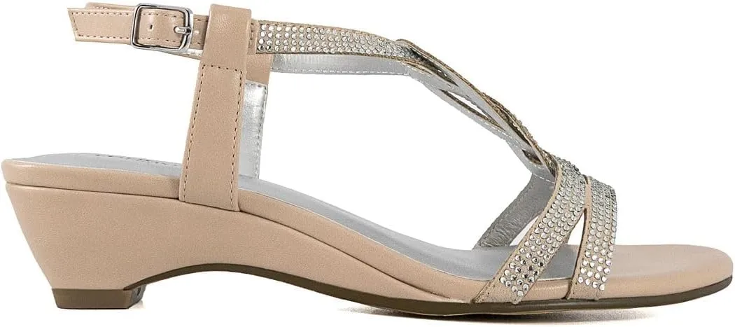 LONDON FOG Womens Macey Demi-Wedge Dress Sandals