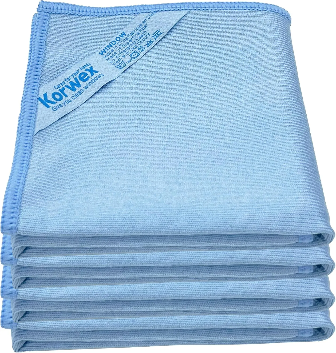 Longmann Window Cleaning Cloth, Glass Cloth, Cleaning Cloth, Streaks Schatches Free (Blue 4 Pack)