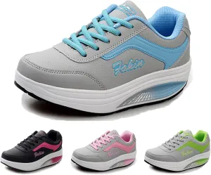 Lymphvity Womens lace-up Walking Shoes Arch Support Breathable Wedge Platform Sneakers Low-top Casual Light Weight Orthotic Sneakers for Plantar Fasciitis
