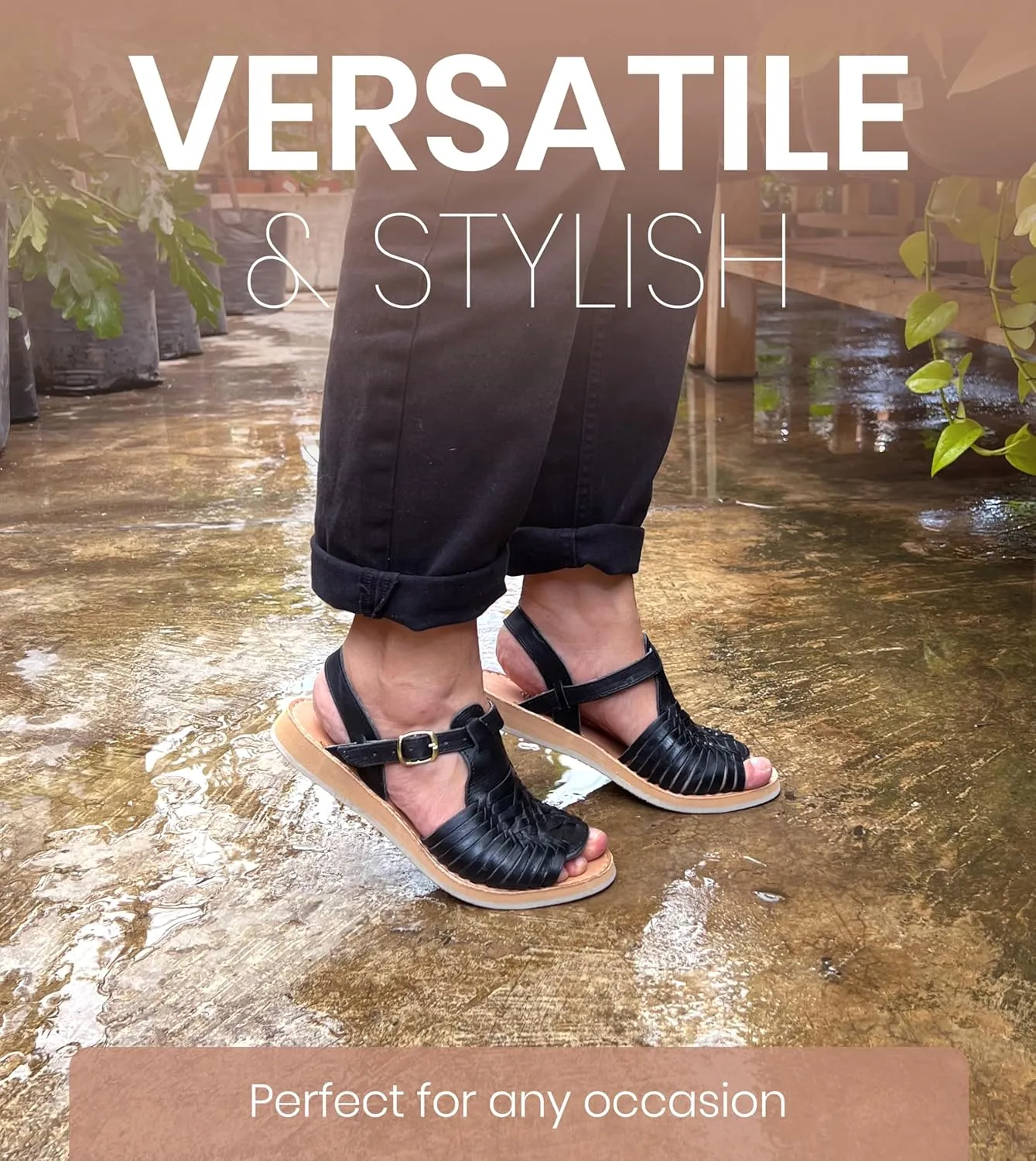 Macarena Collection Womens Shoes Leather Sandals for Women | Huarache Handmade Mexican Sandals Women | Comfortable & Stylish Womens Sandals 3044