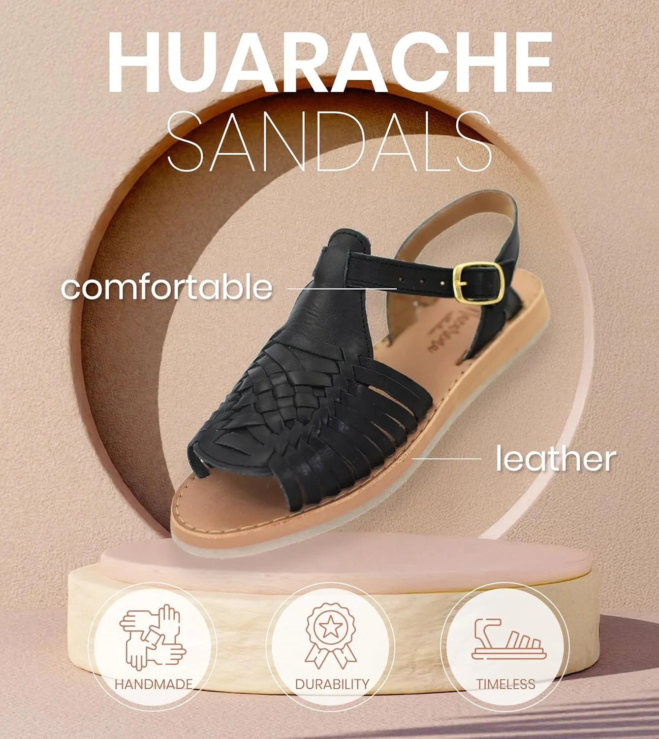 Macarena Collection Womens Shoes Leather Sandals for Women | Huarache Handmade Mexican Sandals Women | Comfortable & Stylish Womens Sandals 3044