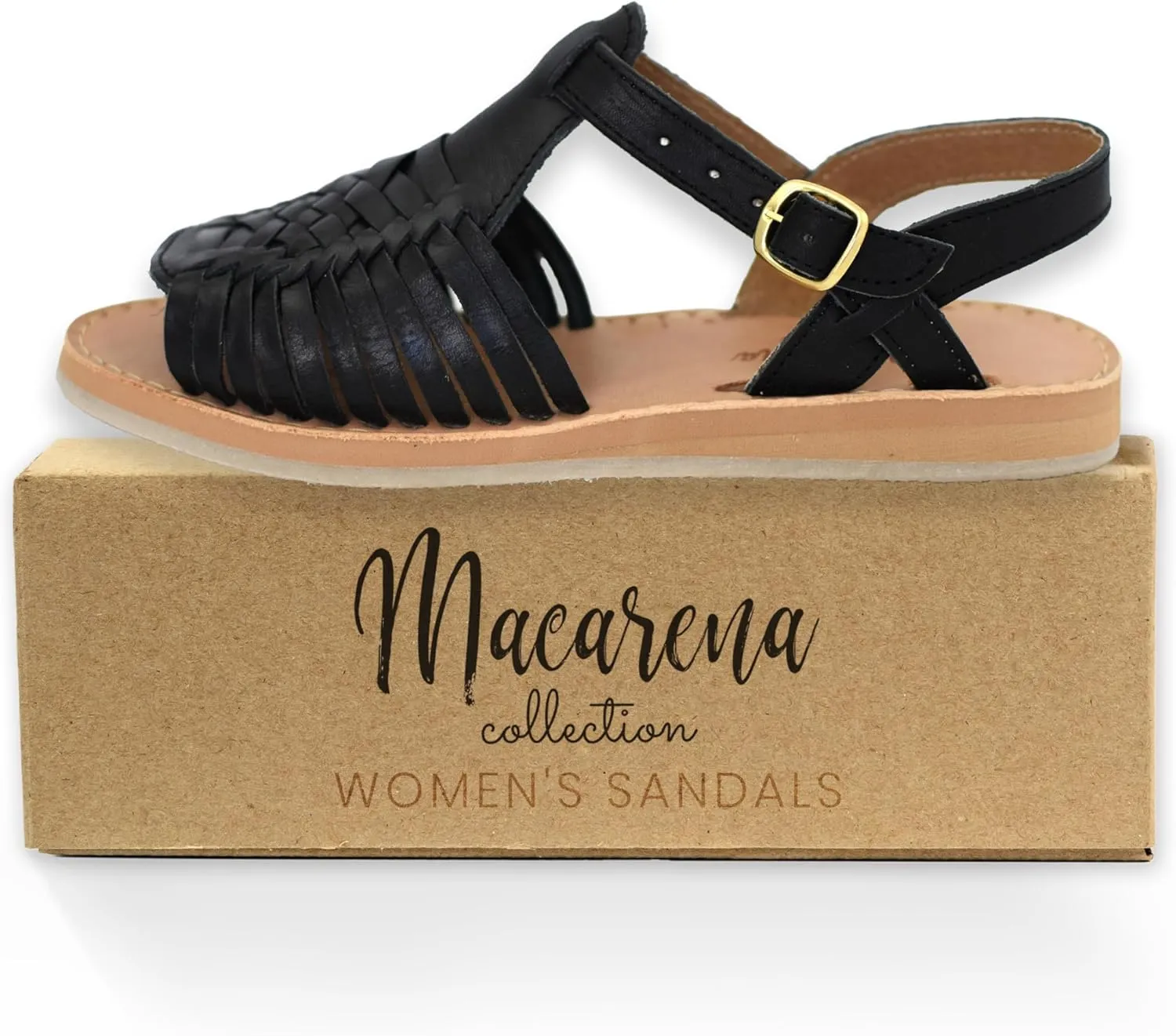 Macarena Collection Womens Shoes Leather Sandals for Women | Huarache Handmade Mexican Sandals Women | Comfortable & Stylish Womens Sandals 3044