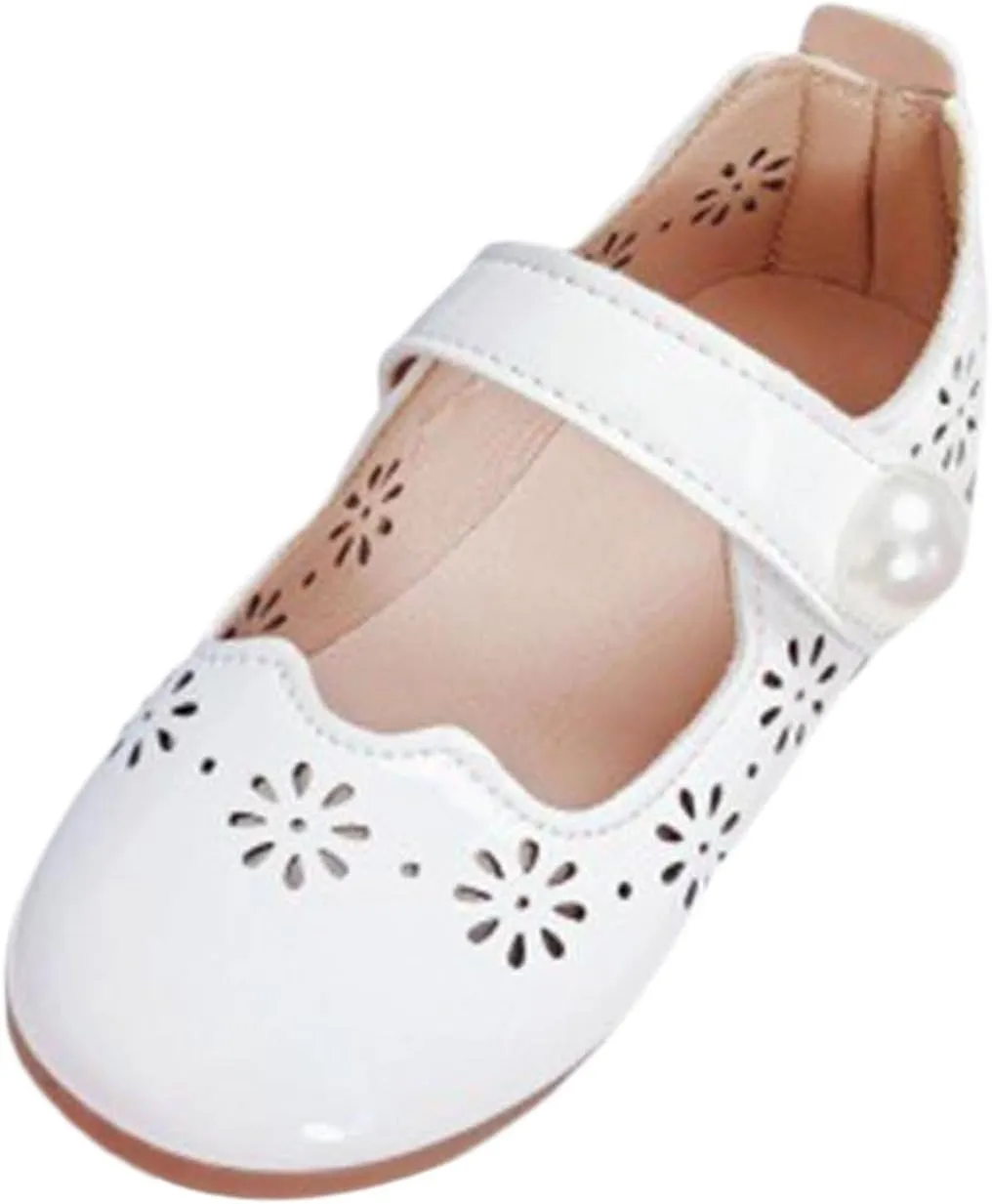 Mary Jane Ballet Dress Flat New Girls Princess Shoes with Hollow Out Design Fashionable Soft Soled Leather Shoes
