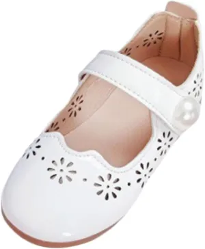 Mary Jane Ballet Dress Flat New Girls Princess Shoes with Hollow Out Design Fashionable Soft Soled Leather Shoes