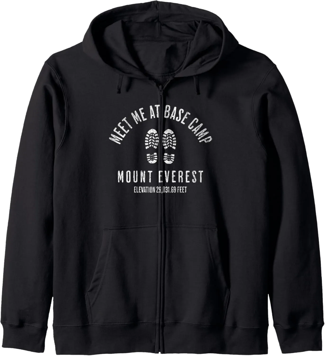 Meet Me At Base Camp Mount Everest Mountain Climbing Boots Zip Hoodie