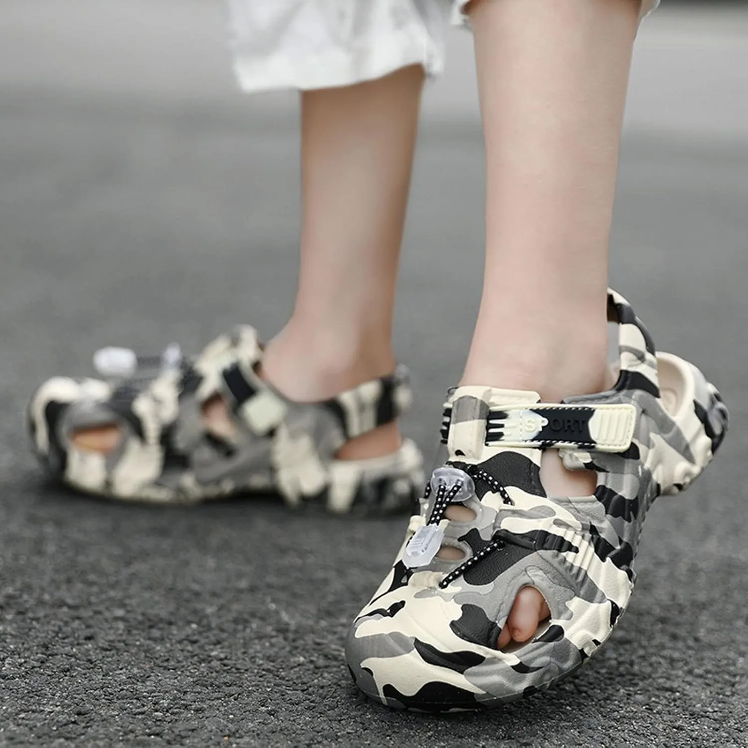 Meidiastra Boys Garden Clogs Kids Summer Cute Cartoon Pattern Sandals Beach Slippers Water Shoes