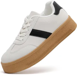 MEMON Womens Fashion Sneakers,Lace Up Platform Sneakers,Lightweight Casual Sneaker,Comfortable Walking Sport Sneakers
