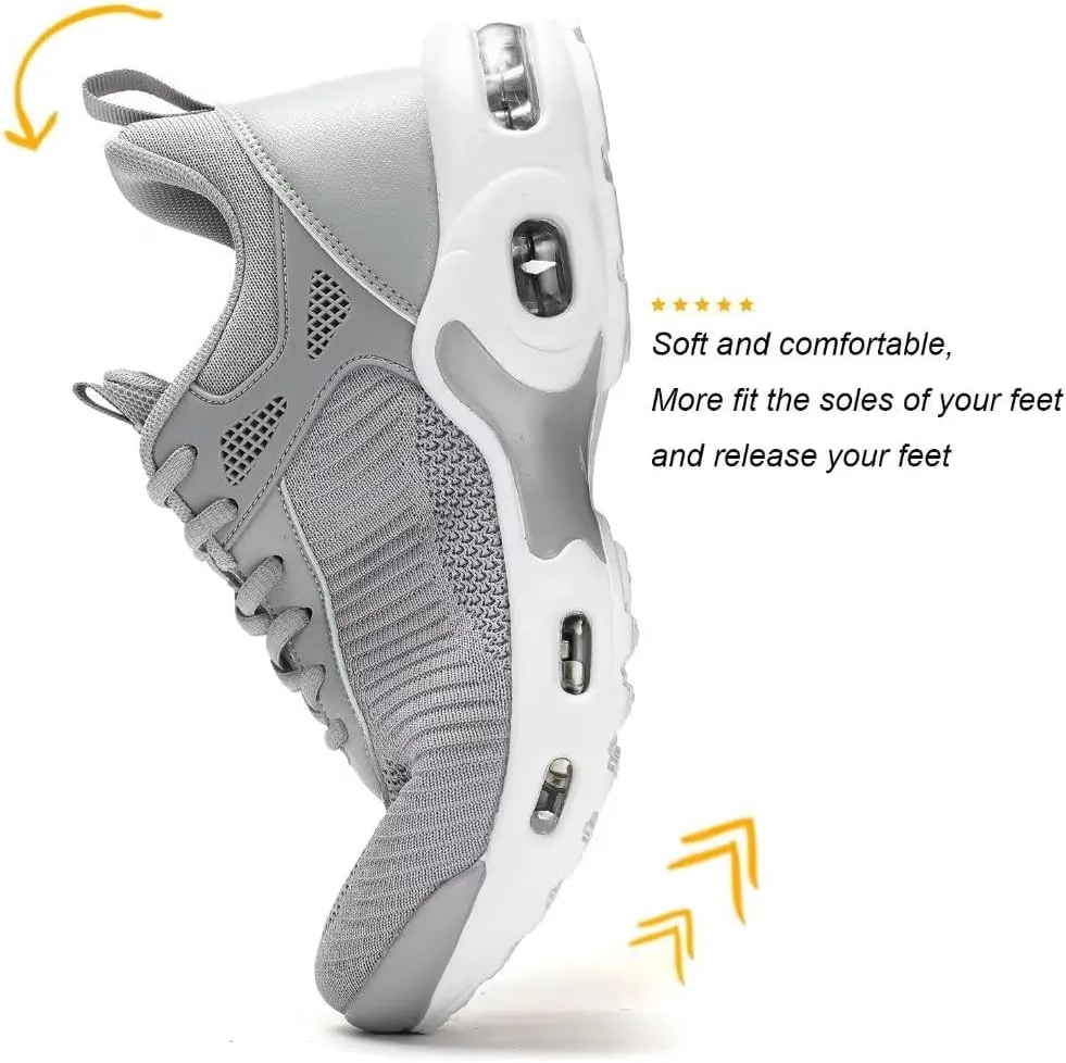 Men's Air Running Shoes Lightweight Breathable Walking Shoes Non Slip Fashion Sneakers Mesh Workout Casual Sports Shoes