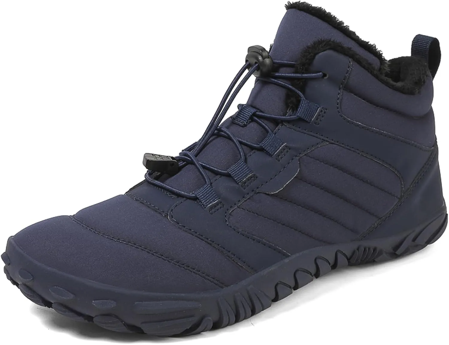 Men's and Women's Barefoot Hiking Boots | Zero Drop Winter Snow Boots with Wide Toe Box | Slip-On Waterproof Ankle Booties | Minimalist Five-Finger Sneakers for Outdoor Hiking and Walking