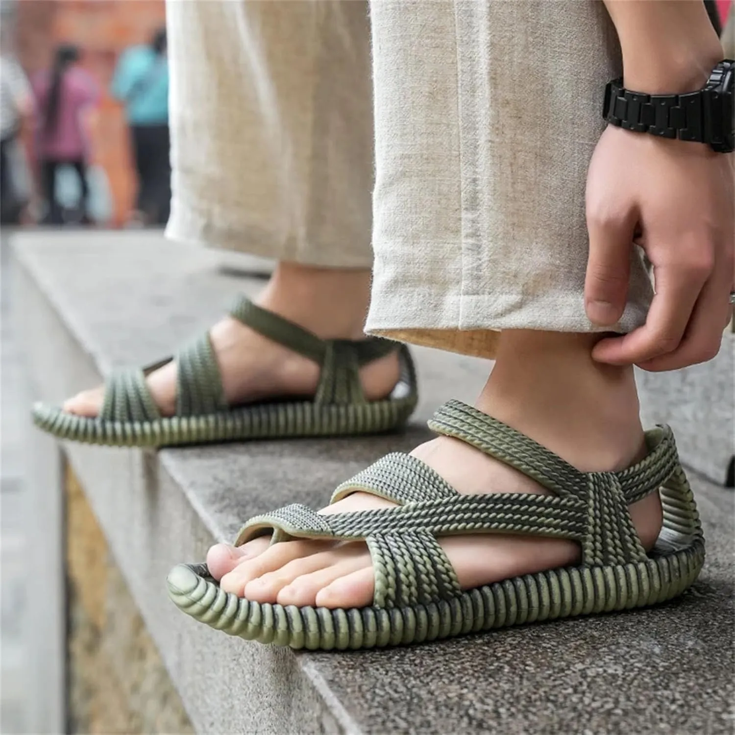 Men's Beach Flip-Flops - Breathable Wading Shoes for Family Leisure