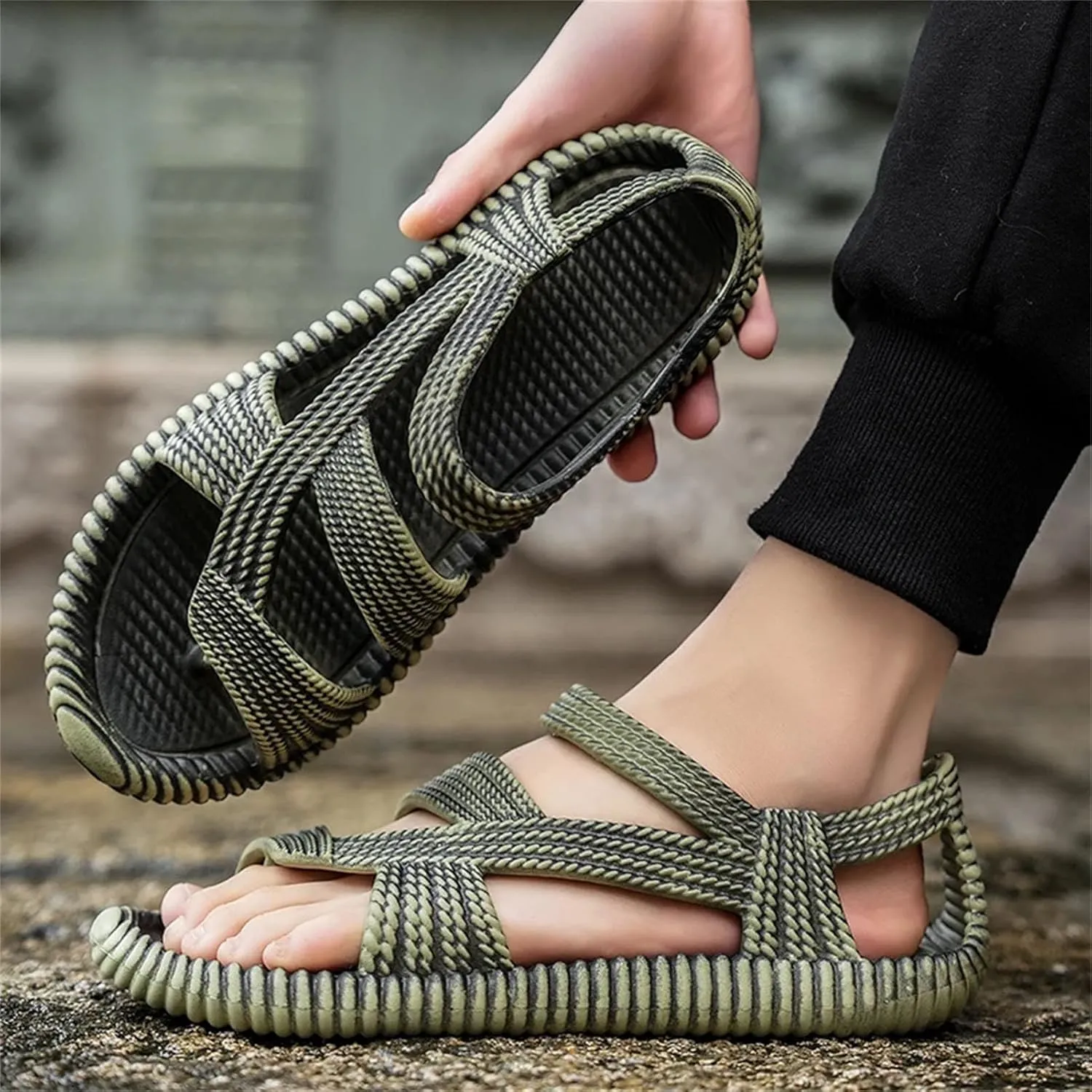 Men's Beach Flip-Flops - Breathable Wading Shoes for Family Leisure