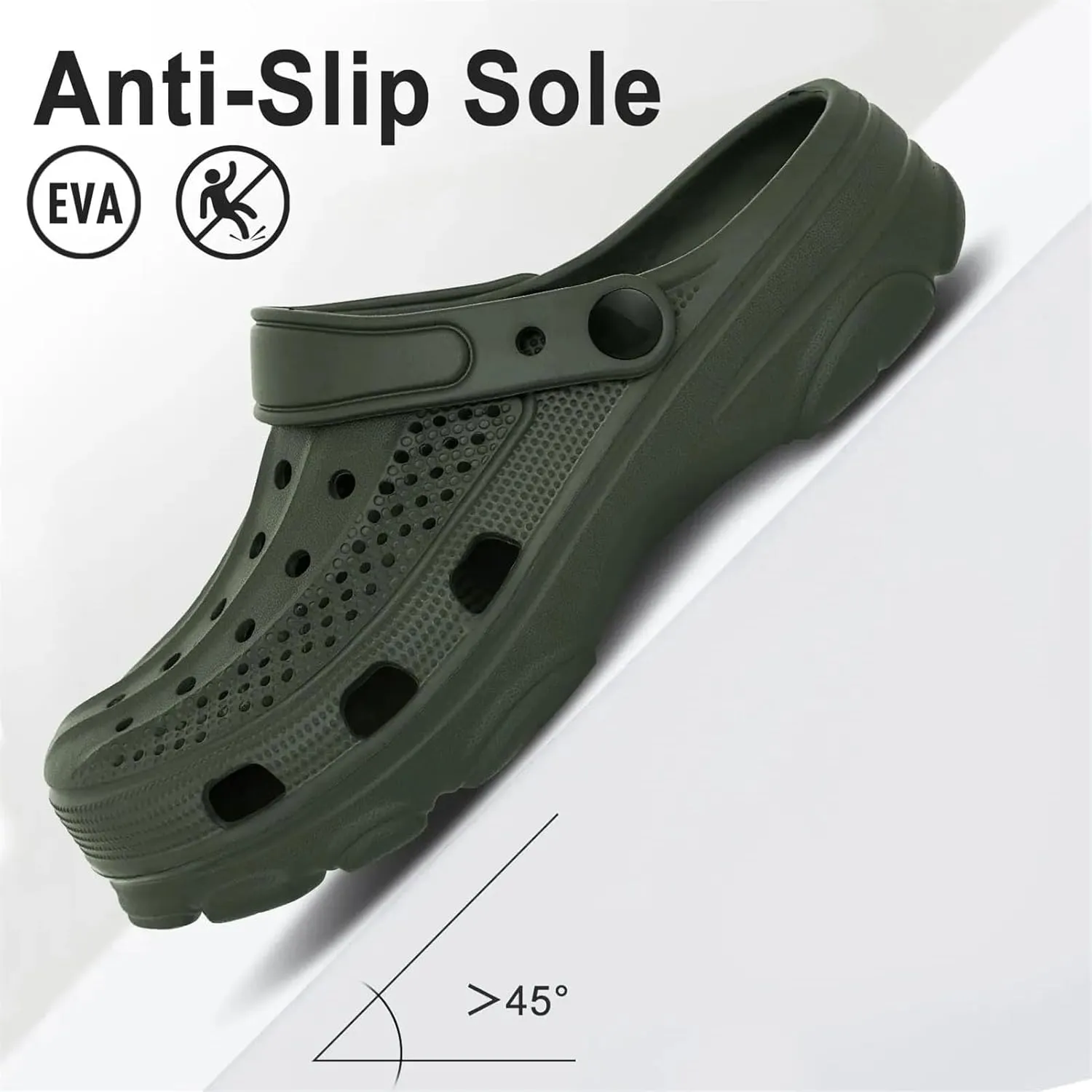 Men's Breathable Clogs, Non-Slip Fishing Beach Shoes