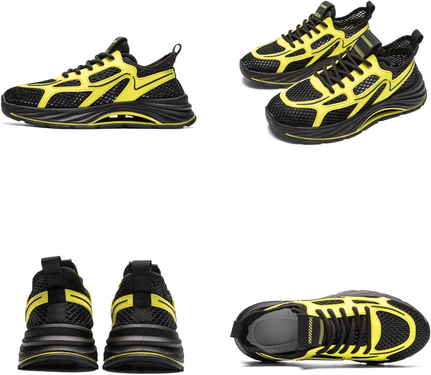 Men's Breathable Mesh Running Shoes - Lightweight Trail Walking Sneakers with Quick-Dry Drainage Holes & Anti-Slip Cushioned Sole Comfort-Fit Design for Outdoor Hiking Gym Training and Casual Wear