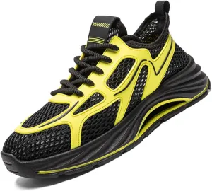 Men's Breathable Mesh Running Shoes - Lightweight Trail Walking Sneakers with Quick-Dry Drainage Holes & Anti-Slip Cushioned Sole Comfort-Fit Design for Outdoor Hiking Gym Training and Casual Wear