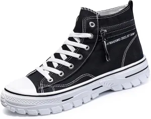 Men's High Top Canvas Shoes Walking Shoes for Men Comfort Fashion Casual Skate Sneakers with Soft Out-Sole