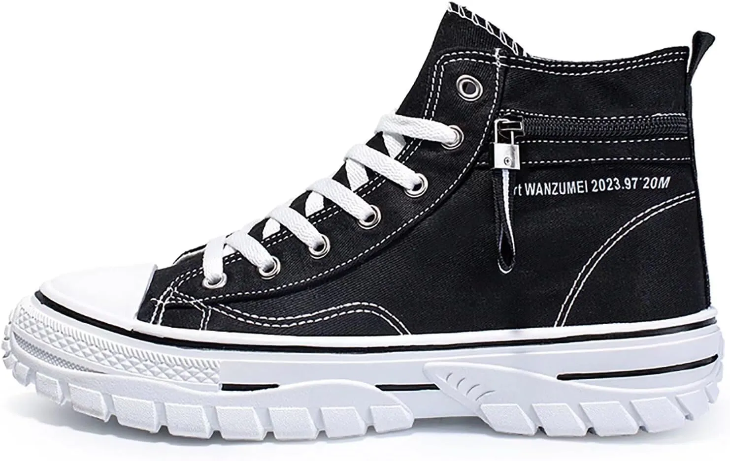 Men's High Top Canvas Shoes Walking Shoes for Men Comfort Fashion Casual Skate Sneakers with Soft Out-Sole