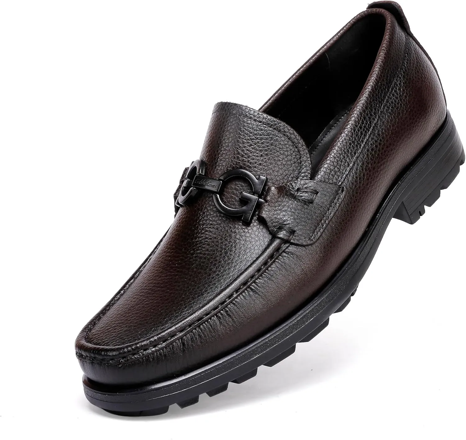 Men's Leather Penny Loafers Business Handmade Slip On Dress Shoes with Buckle Casual Party Shoes Wedding Loafer for Men